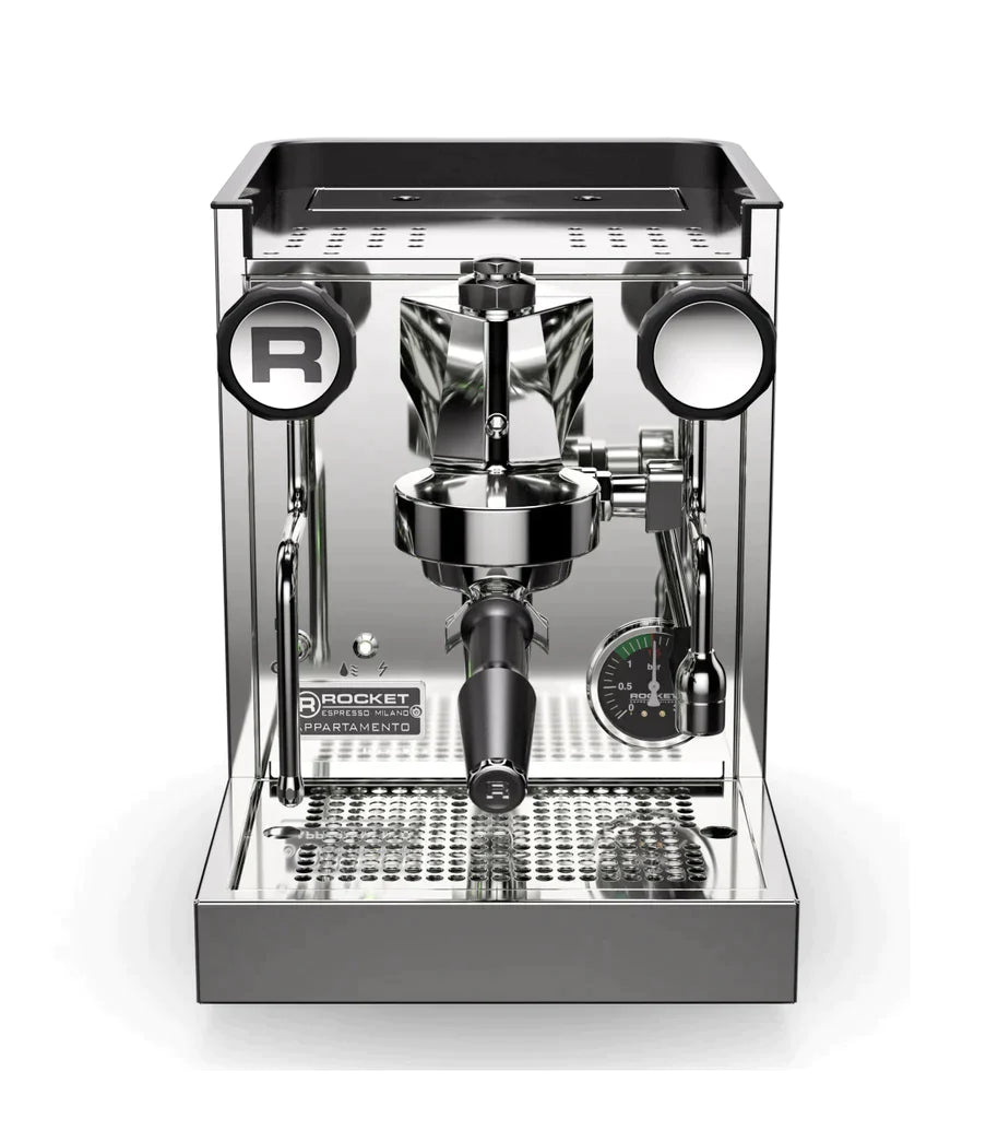 Rocket Espresso Appartamento TCA - New Steel/White + Giannino Grinder package offer