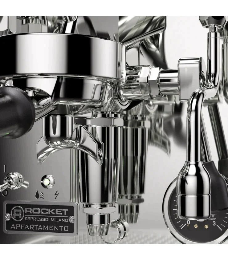 Rocket Espresso Appartamento TCA - New Steel/White + Giannino Grinder package offer