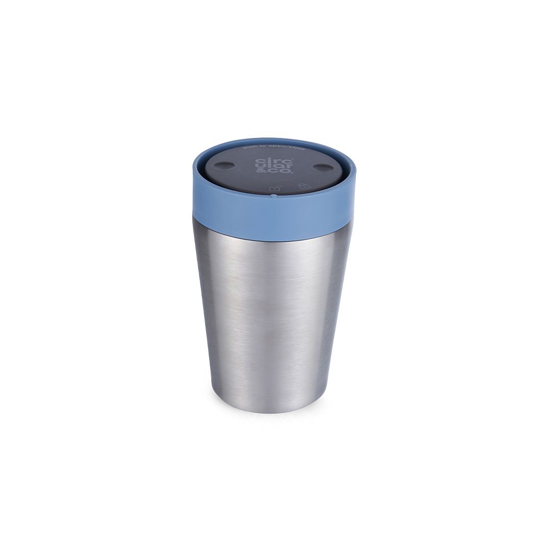 Circular Stainless Steel Travel Mug, 8oz (227ml)