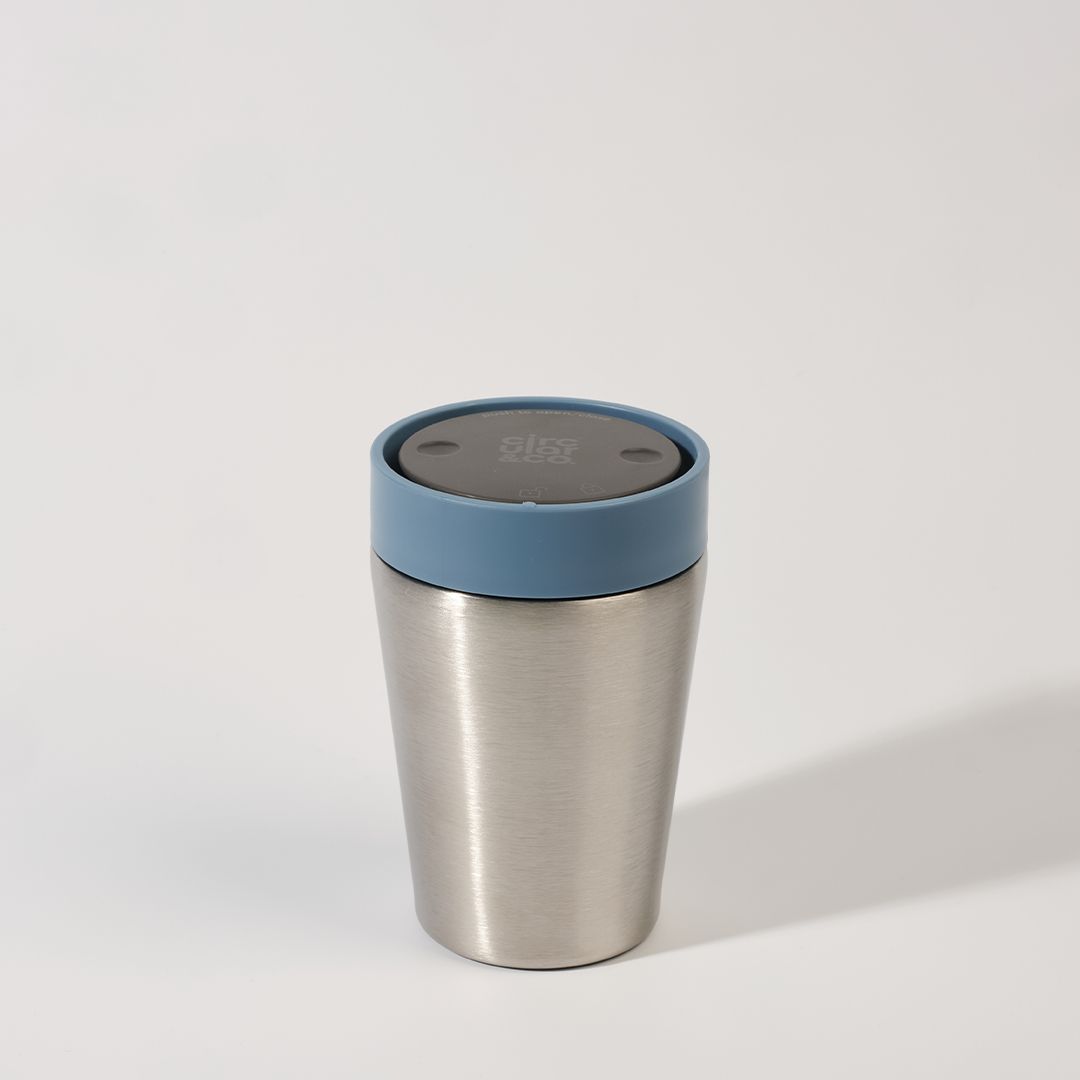 Circular Stainless Steel Travel Mug, 8oz (227ml)