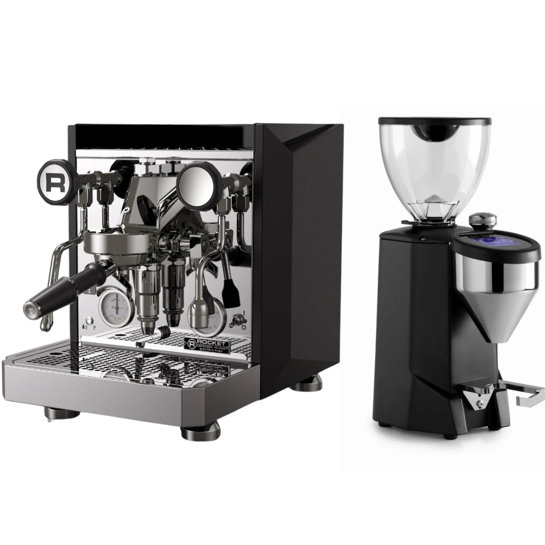 Rocket Espresso Giotto R FAST Black + Fausto Grinder package offer