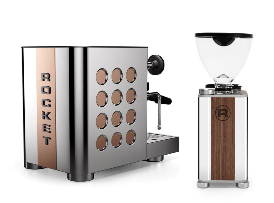 Rocket Espresso Appartamento TCA New Steel/Copper + Giannino Grinder
