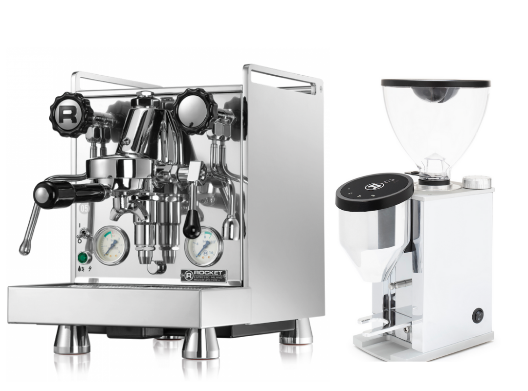 Rocket Espresso – Mozzafiato Cronometro V + Faustino Grinder package offer