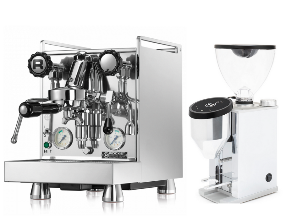 Rocket Espresso – Mozzafiato Cronometro V + Faustino Grinder package offer